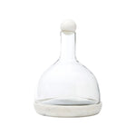 glass marble topper wine carafe white