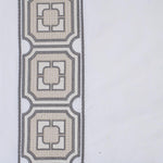 white linen blend drapery panels ivory grey embroidered edge