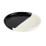 ceramic dipped plates black white modern set