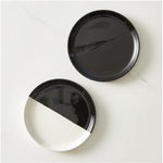 ceramic dipped plates all black set modern