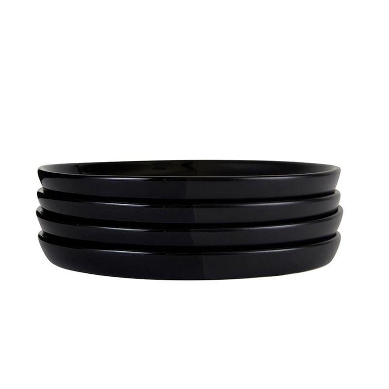 ceramic dipped plates all black set modern