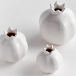 bud vases set white glossy pomegranate 