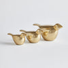 warm gold aluminum bird sculptures set