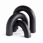 cast aluminum arch sculpture set black