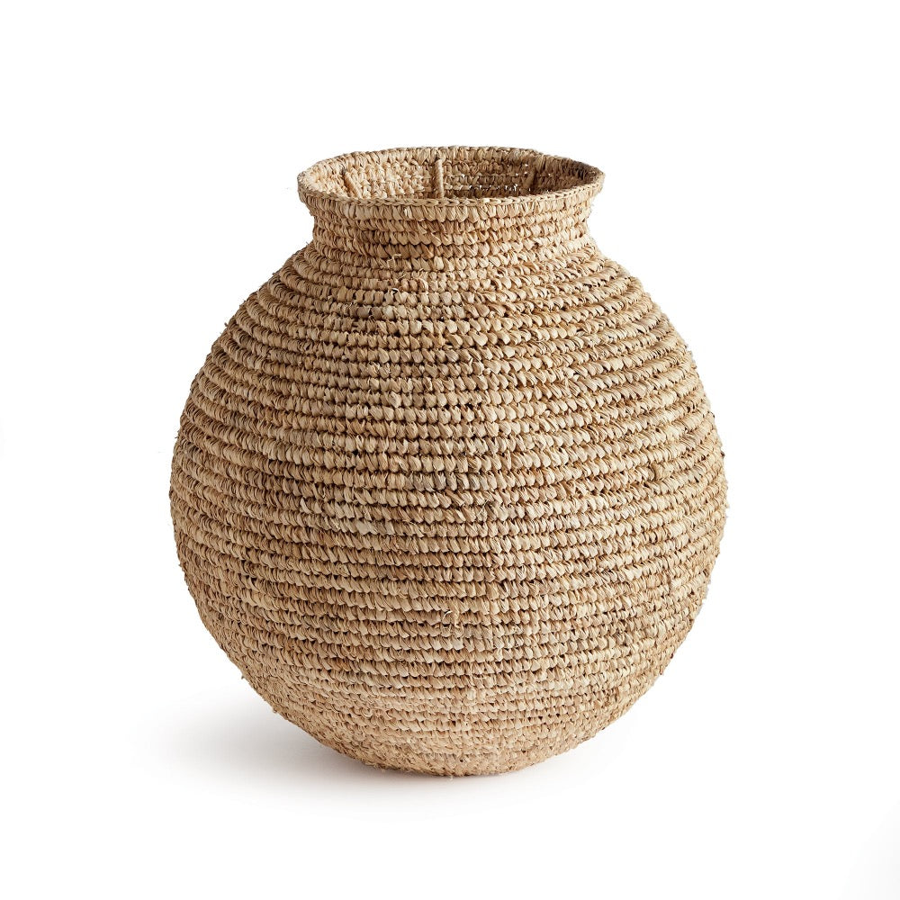 corn husk woven natural vase organic small