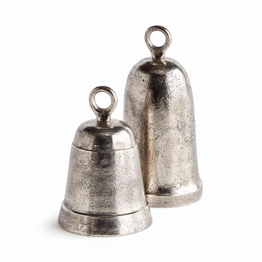 antique silver sand casted grande bell set 