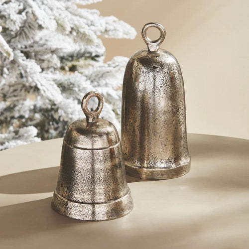 antique silver sand casted grande bell set 