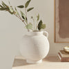 terracotta white ceramic large vase round