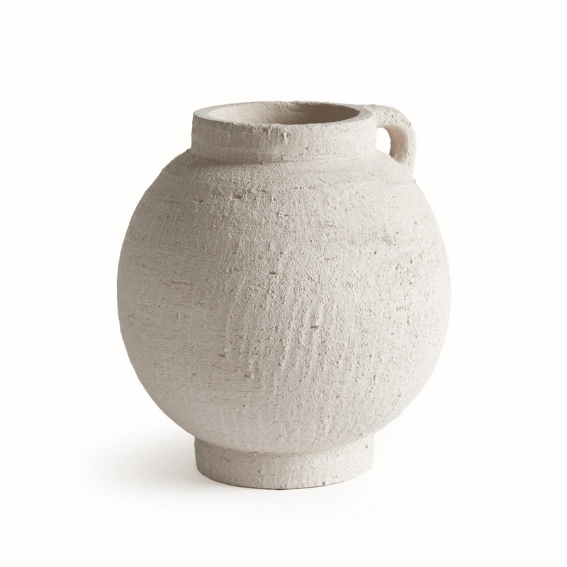 terracotta white ceramic medium vase round