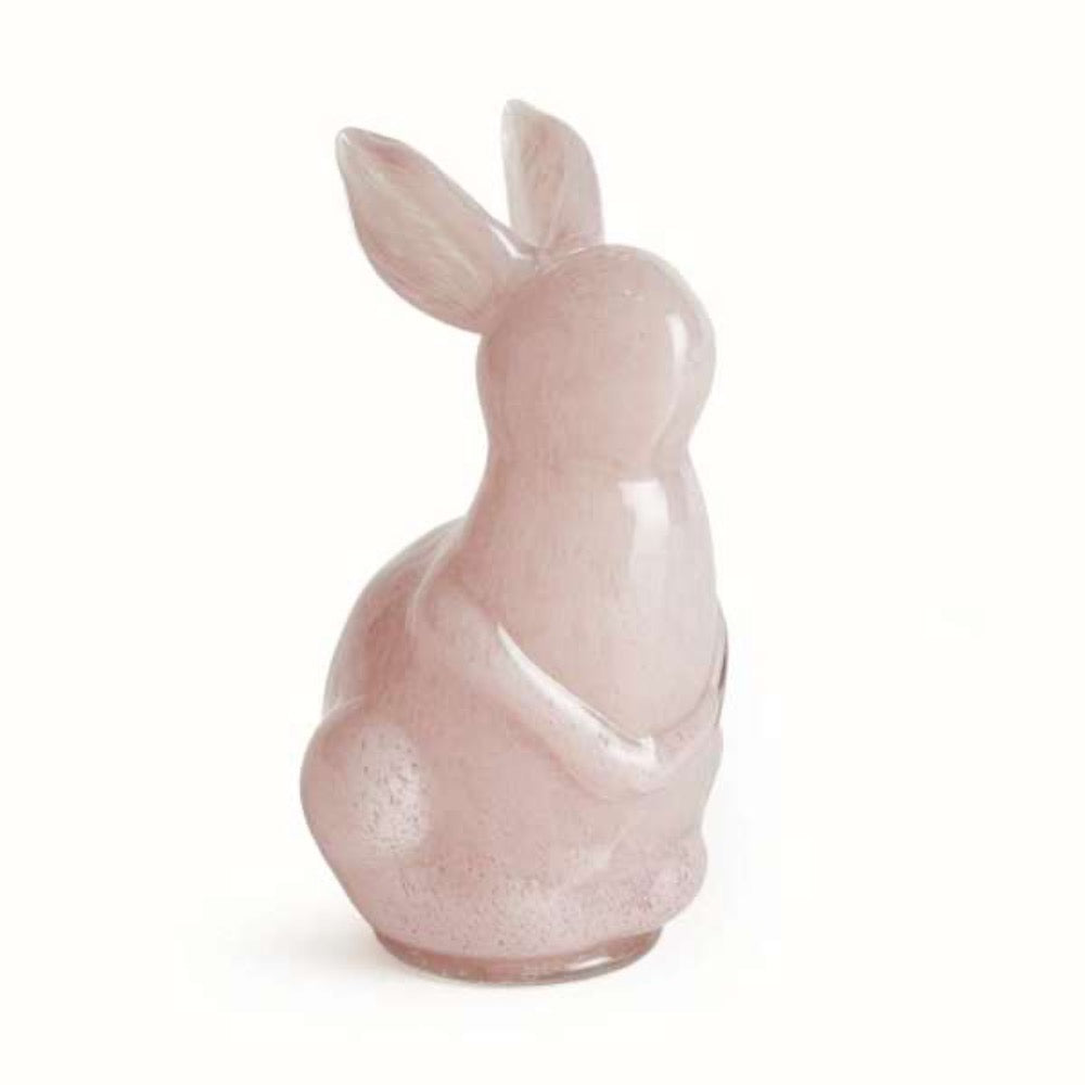 light pink glass bunny decor hand blown