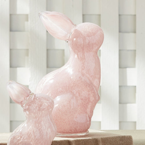 light pink glass bunny decor hand blown