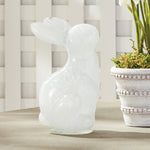 hand blown glass bunny decor white 