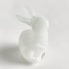 hand blown glass bunny decor white 