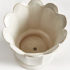 footed pot soft white fluted glazed round large