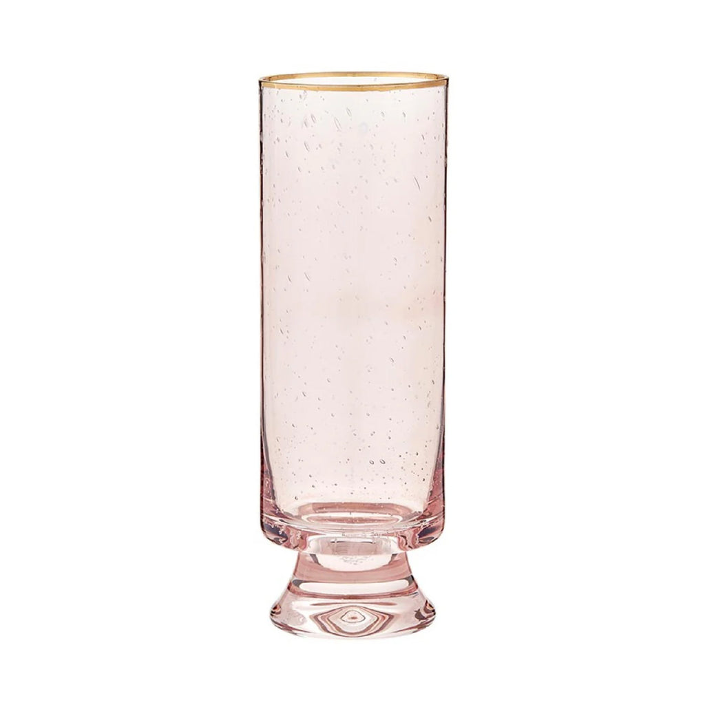 seeded glass blush champagne glass gold rimmed set 