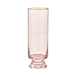 seeded glass blush champagne glass gold rimmed set 