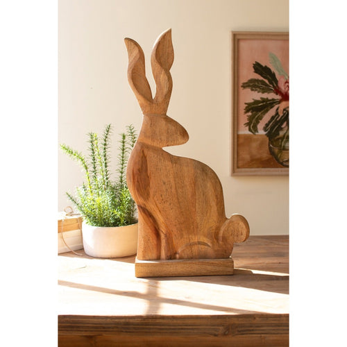 carved wood rabbit neutral organic 