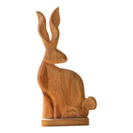 carved wood rabbit neutral organic 