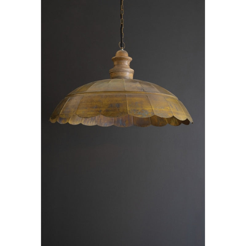 wood antique brass dome pendant light wide