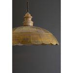 wood antique brass dome pendant light wide