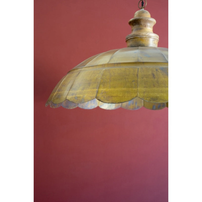 wood antique brass dome pendant light wide