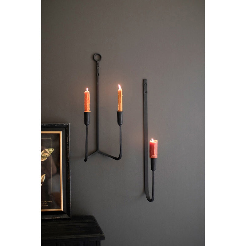 forged iron single taper wall sconce