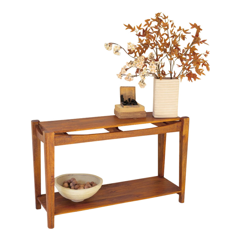 mango wood console table teak finish