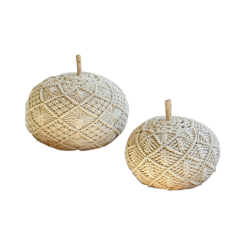 organic macrame pumpkins set decor