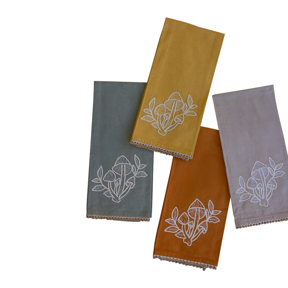 mushroom tea towels set 