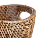 natural woven rattan beverage tub handles lined