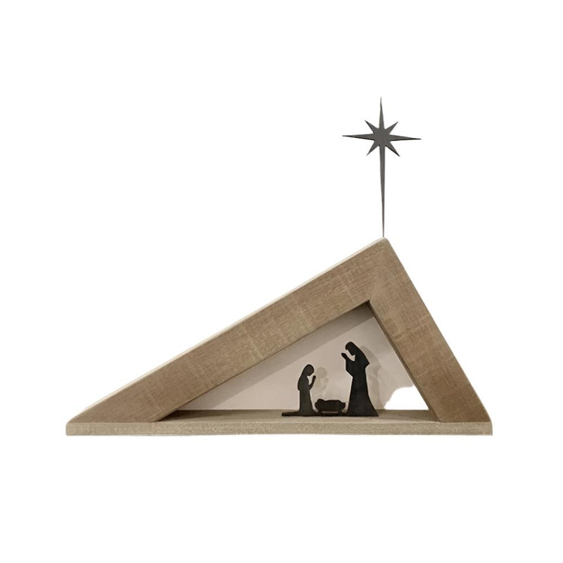 Reclaimed Wood + Canvas Nativity Scene (color options)