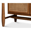 sideboard oak wood natural door rattan open frame