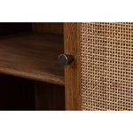 sideboard oak wood natural door rattan open frame