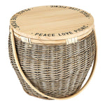 pine natural picnic basket peace love message