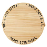 pine natural picnic basket peace love message