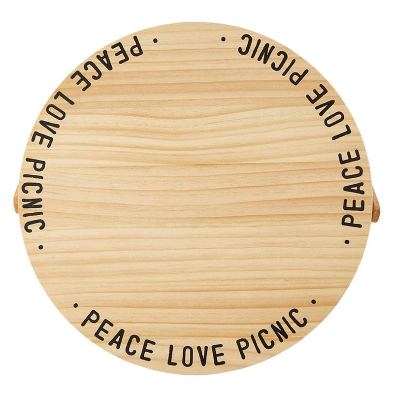 pine natural picnic basket peace love message