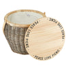 pine natural picnic basket peace love message