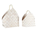 white woven nested baskets handcrafted