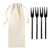 hammered iron matte black appetizer forks set