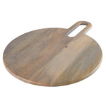 wood round board carved handle mango wood 