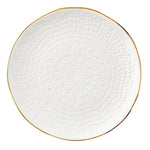 gold rim ceramic stamped appetizer plate set 