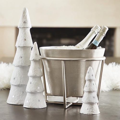 champagne bucket silver brushed aluminum stand