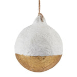 ornaments gold white round ball set