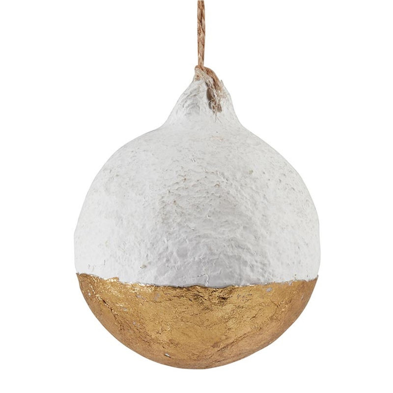 ornaments gold white round ball set