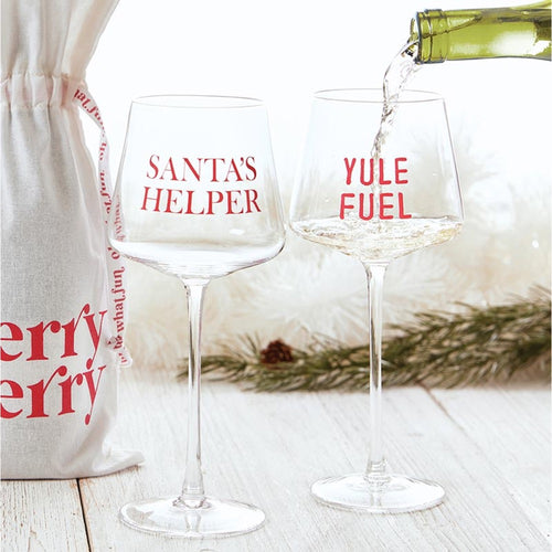 wine glass yule fuel holiday set 