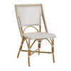 off-white mesh seat back bistro chair natural rattan frame contemporary