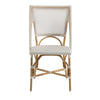 off-white mesh seat back bistro chair natural rattan frame contemporary