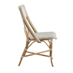 off-white mesh seat back bistro chair natural rattan frame contemporary