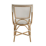 off-white mesh seat back bistro chair natural rattan frame contemporary