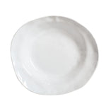 ceramic serving bowl white gray round handmade